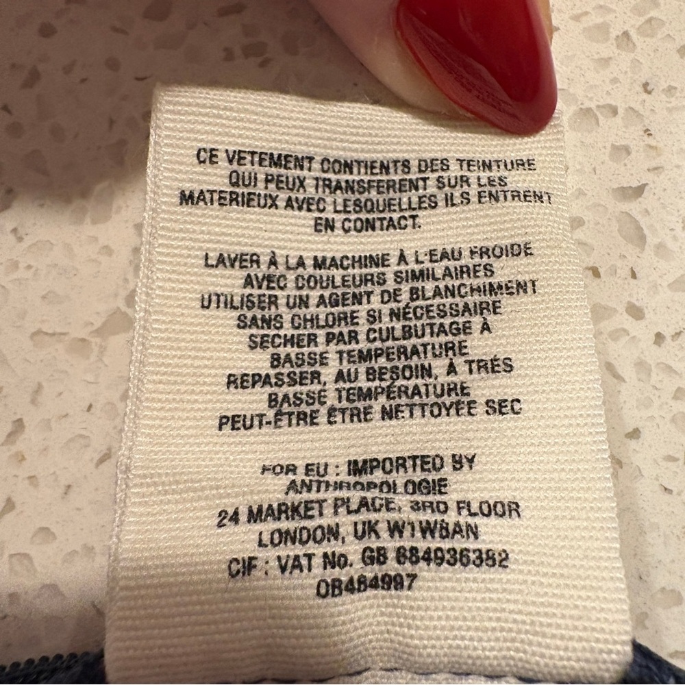 Cartonnier for Anthropologie Blue Cropped Charlie Trousers Size 12 - Picture 8 of 8